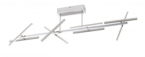 WOFI Deckenleuchte, 8-flammig Montreal 8 x LED / 3, 8 W, 9 x 20, 5 x 106, 5 cm, 3000 k, 240 lm, Energieeffizenzklasse A, nickel matt/chrom 9394.08.54.0000