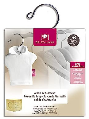 Cristalinas | Deodorante per Armadio | Sapone di Marsiglia | 100% riciclabile | Ceramica Solida | Lunga Durata 8 Settimane | 0% Alcool