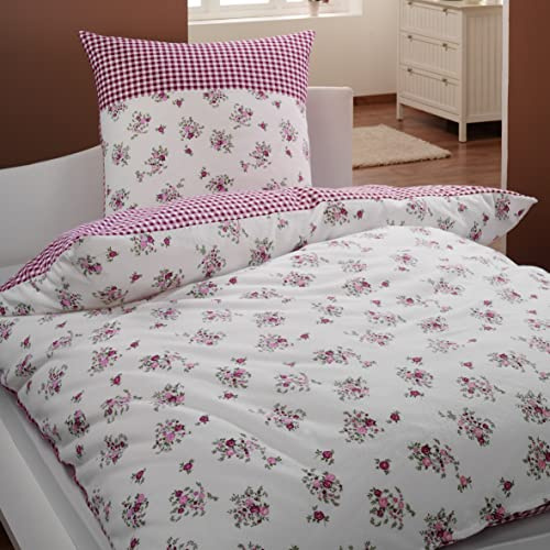 Dyckhoff 3071970600 Weichfrottier-Bettwäsche Vera 80 x 80 cm und 135 x 200 cm, beere, Lila
