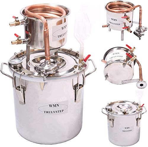 Fayelong Home Distiller New 2 Gal 10 litres Copper Alcohol Wine Moonshine Still Spirits Boiler Water Oil Whisky Brewing Kit