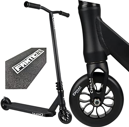 Chilli Pro Scooter Reaper Stunt-Scooter 110mm Grim schwarz + F26 Sticker + Griptape