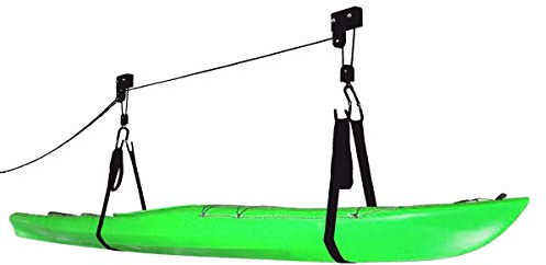 Bike Lane Kayak Hoist Quality Garage Storage Canoe Lift with 125 lb Capacity Even Works as Ladder Lift - New