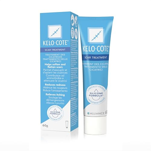 KELO-COTE Gel Silicone Scar Treatment Advanced Formula, 60 g | Old & New Scars up to 4 Years Old, Gentle on Sensitive Skin, Clinically Proven to Help Reduce Surgical, Burn & Acne Scars