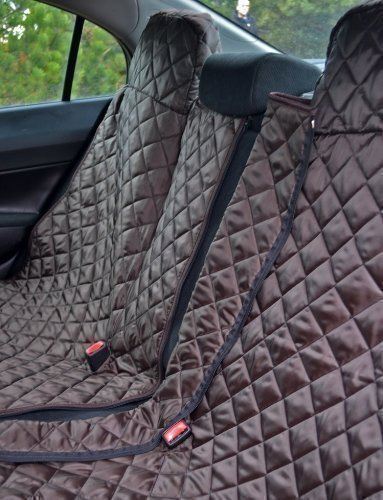 tierlando® Autoschondecke REX teilbar Reißverschluss Schutzdecke Auto 160 180 200 x 140cm Größe: SMR 200 cm | Farbe: 01 Braun