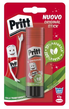 Pritt Colla Stick 1 X 43 gr, Colla per Bambini Sicura e Affidabile, Colla Pritt per Lavoretti e Fai da te, con una Tenuta Forte per Uso Scuola e Ufficio, 1 Stick X 43 gr