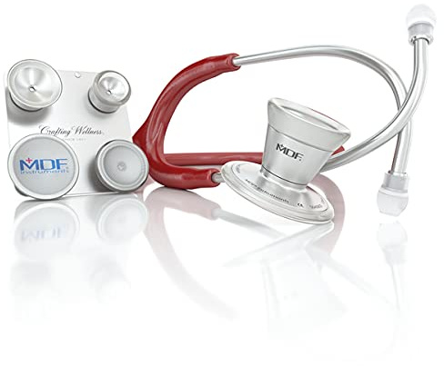 MDF ProCardial C3, Kardiologie Zweikopf-Stethoskop aus rostfreiem Stahl mit umbaubarem Bruststück für Erwachsene, Kinder, Säuglinge und Neugeborene - Weinrot (MDF797CC-17)