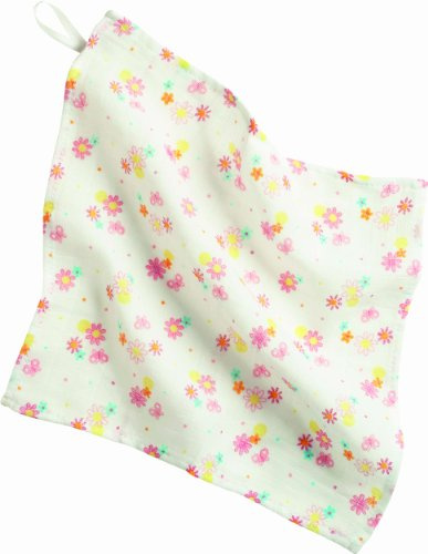 Playshoes 770153-142 Mull Waschlappen mit Blumendruck, 5er Pack, Maße circa 30 x 30 cm