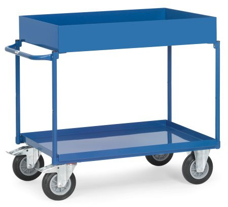 Fetra Transportgeräte mtphd842 Wagen Tablett seitlicher Tragegriff, 2 mit Wulst hoch, 1000 mm x 700 mm Plattform