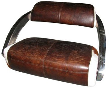 Designsofa Don Caster 2-Sitzer Echtleder Sofa Vintage Cigar Dunkelbraun