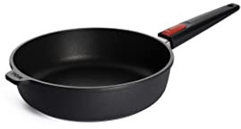 Woll Nowo Titanium - Padella con Bordo Alto, Ø 26 cm, Altezza 7 cm, con Manico Rimovibile, Adatta per Ceramica, Gas, Elettrico, alogeno, Non Adatta a induzione, Rivestimento Antiaderente