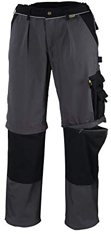 teXXor 2-in-1 Arbeitsbundhose Canvas 320 mit Cordura, 4031301020448,Grau (Grey/Black) ,50