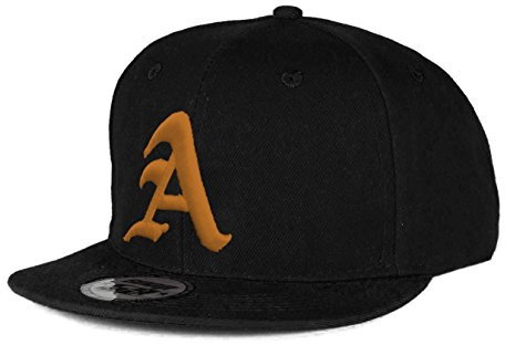 Morefaz - Cappello da baseball, chiusura posteriore regolabile, motivo: A gotica in rilievo, da hip-hop multicolore A Black Gold Regular