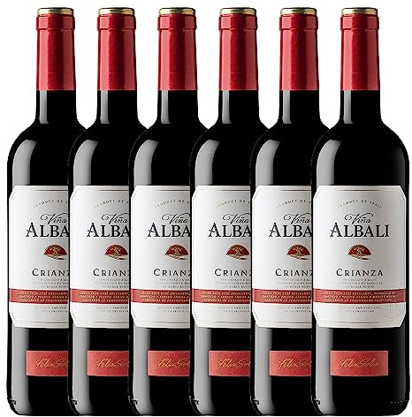 Viña Albali Tempranillo Crianza Tinto D.O. Valdepeñas Vino - Paquete de 6 x 750 ml - Total: 4500 ml