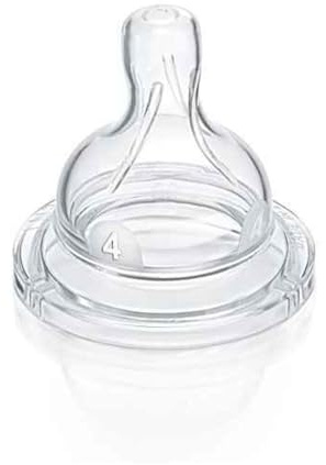 Philips Avent Fast Flow BPA-Free Nipple, 6 Months (4-Pack), (Pack of 1)