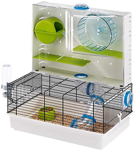 Ferplast Hamsterkäfig, OLIMPIA Nagerkäfig, Kleintierkäfig, Hamsterzubehör inklusive, 46 x 30 x h 54 cm.