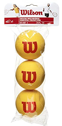 Wilson WRZ258900 Palline da Tennis Starter Foam, per Bambini, Giallo/Rosso, Confezione da 3