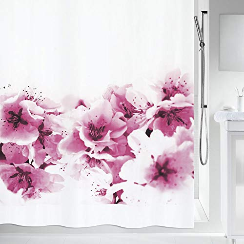 Spirella 10.15174 Anti-Schimmel Duschvorhang - Anti-Bakteriell, waschbar, wasserdicht, Polyester, „Amanda“ 180x200cm