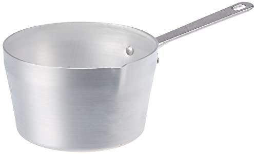 Pentole Agnelli Linea Family Cooking Alluminio Casseruola Conica con Un Manico e Becco, Argento, 12 cm