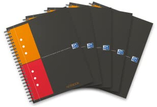 Oxford Notebook International A5, rutig, 160 sidor, stabilt kartonglock, 5 stycken