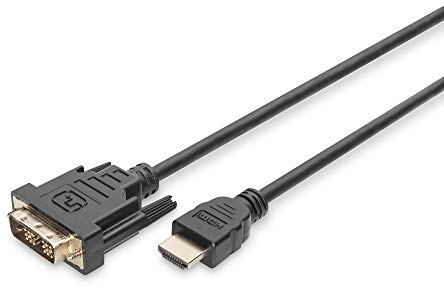 DIGITUS HDMI Adapterkabel Premium - Typ-A zu DVI-D (18+1) - Full HD - 2m - Kompatibel mit PC, Monitor, Beamer
