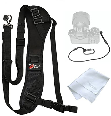 Fotasy Ergonomic Design Camera Sling Strap, Adjustable Camera Neck Strap, w/Quick Release and Safety Tether, Compatible with Canon Fujifilm Nikon Olympus Panasonic Pentax Sony Cameras