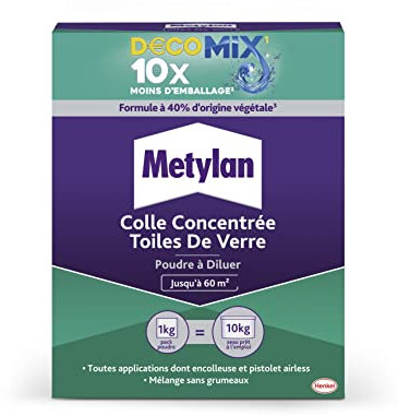METYLAN Ovalit TDV Tapetenkleber für Glasgewebe, Glasvlies und Vliesstoffe - Kleber für Beschichtung zum Verdünnen - Packung mit 1 kg (50 m²)