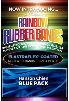 Joe Rindfleisch's Rainbow Gummibänder (Hanson Chien - Blue Pack) von Joe Rindfleisch, Magic Trick, keine Fähigkeiten erforderlich, Street Magic