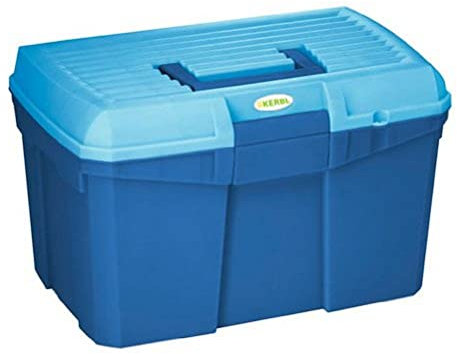 Covalliero Putzbox Siena, marine/hellblau, 40x26x24; Kunststoff, mit herausnehmbarem Einsatz, mit Pinselhalter, Pferde