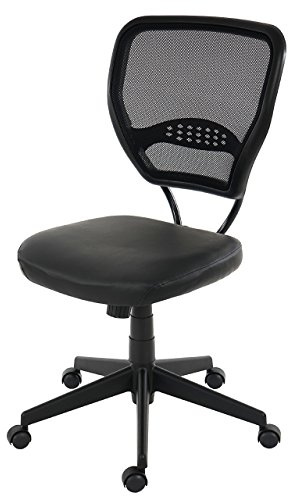 Mendler Profi-Bürostuhl Seattle, Kunstleder - schwarz ohne Armlehnen | Chefsessel, Drehstuhl, 150kg belastbar
