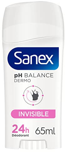Sanex Déodorant Dermo Anti-Traces Blanches pour Homme et Femmes Stick de 65 ml - Testé dermatologiquement - 24 Hrs d'efficacité - Sans Alcool