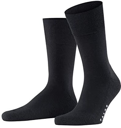 FALKE Flygplats för män plus strumpor – merinoull/bomullsblandning, flera färger, storlekar i Storbritannien 5,5–12,5 (EU 39-48), 1 par-varm, plyschsula Black (Black 3000), 8.5-9.5