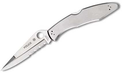 Spyderco C07PS Unisex – Erwachsene Taschenmesser Police Model, grau, 24