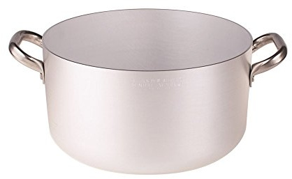 Pentole Agnelli, ALMA10428, Casseruola Alta in Alluminio con 2 Maniglie in Acciaio, Alluminio Professionale 3mm, Diametro 28 cm