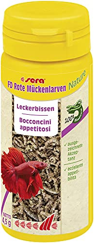 sera FD Rote Mückenlarven Nature 50 ml (4,5 g) - Der getrocknete Leckerbissen für Jungfische und Feinschmecker, Fischfutter Aquarium