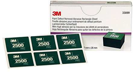 3M (TM) Lackfehlerentfernung Schleifmittel 2500 Rechteck 33899 37 x 28 mm 10 Blatt pro Packung