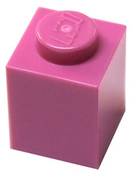 LEGO Teile und Teile: Dunkelrosa (helles Lila), 1 x 1 x Ziegelstein, 100 Stück