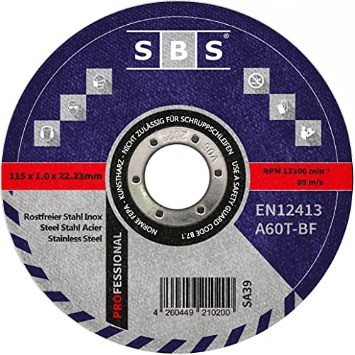 SBS Trennscheiben | 115 x 1,0mm | 10 Stück | INOX | Flexscheibe Profi Qulität Trennscheibe für Stahl, Edelstahl, INOX uvm.