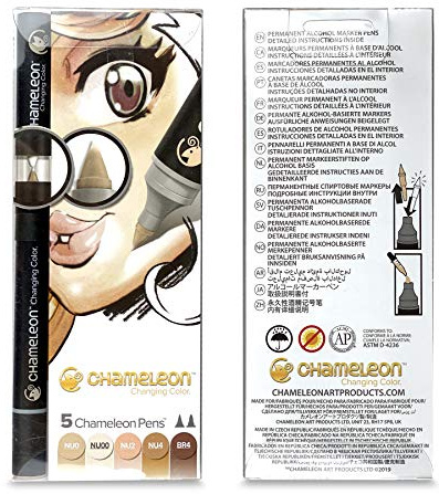 Chameleon Art Products - 5 permanente Alkohol-filzstifte; Hauttöne