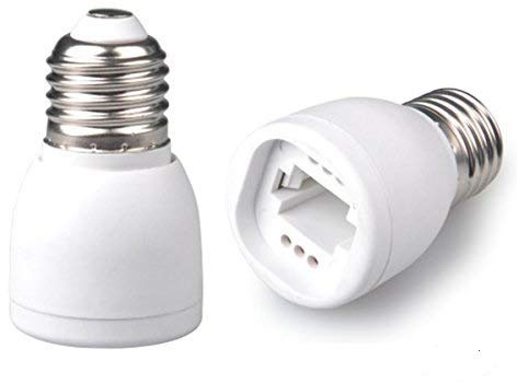 E-Simpo 15-pack E27 to G24 adapter, E27 to G24Q E27 TO G24D, fit both 2pin and 4pin, Lamp base converter, Rohs