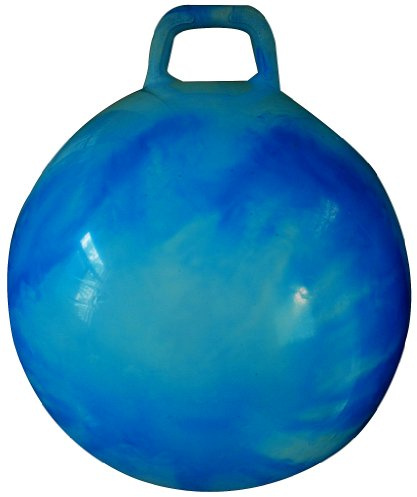 AppleRound Hippity Hoppity Hop Ball, Sit-on Bouncy Ball with Handle, 20in/50cm Diameter for Children Age 7-10, Space Hopper Hopball, Pump Included, Cloud Colors (Blue)