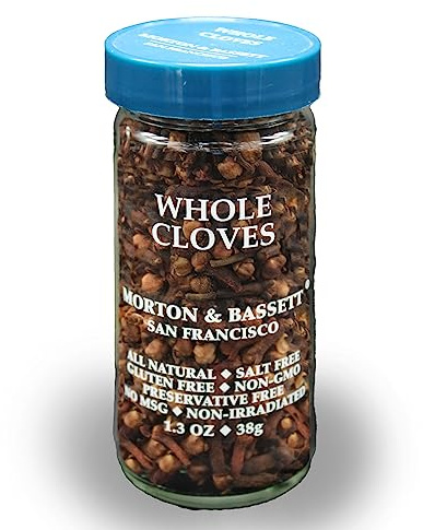 Morton & Bassett Whole Cloves, 1.3 oz – Non-GMO, Salt-Free, Bold and Aromatic Spice for Baking, Canning & Holiday Recipes
