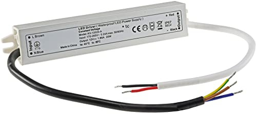 elektronischer LED-Trafo IP67, 1-20 Watt Ein 170-250V, Aus 12V=, wasserdicht
