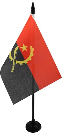BANDIERA DA TAVOLO ANGOLA 15x10cm - PICCOLA BANDIERINA ANGOLANA 10 x 15 cm - AZ FLAG
