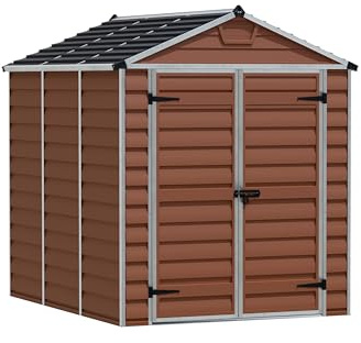 Palram SkyLight Shed 6x8ft Durable Storage – Amber