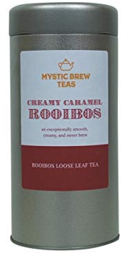 Mystic Brew Teas Creamy Caramel Rooibos Loose Leaf Tea 100 Grams Caddy