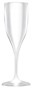 6 flûtes à champagne incassable SAN blanc de 150 cc