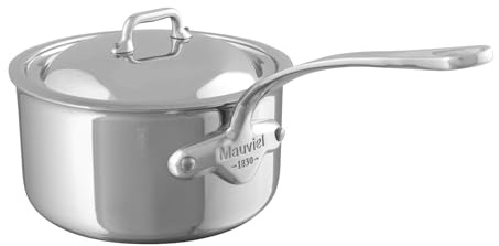 Mauviel Made In France M'Cook 5 Ply Stainless Steel 5210.17 1.9 Quart Saucepan with Lid, Cast Stainless Steel Handle by Mauviel