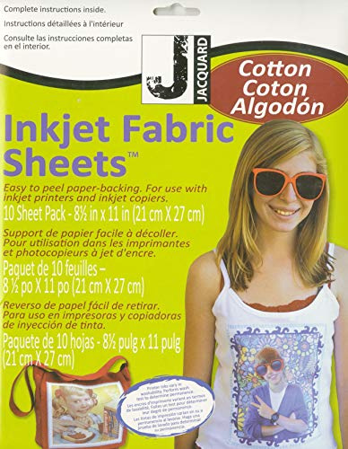 Jacquard Ink Jet Fabric Sheets 8.5X11 10/Pkg-100% Cotton Percale