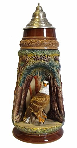 KING Chope de bière allemande la faune sauvage, aigle géant chope 2 litres