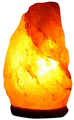 9-11lbs Natural Himalayan Salt Lamp with On/Off Cord & Wooden Base – Hand-Carved Pink Rock Salt Lamp for Home, Office & Relaxation Spaces